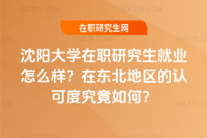 沈陽大學在職研究生就業怎么樣？在東北地區的認可度究竟如何？