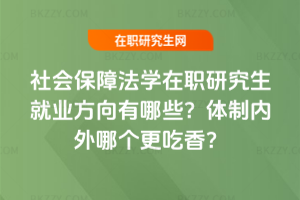 社會保障法學在職研究生就業(yè)方向有哪些？體制內(nèi)外哪個更吃香？