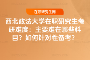 西北政法大學在職研究生考研難度：主要難在哪些科目？如何針對性備考？
