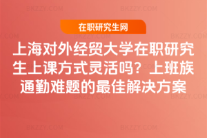 上海對外經貿大學在職研究生上課方式靈活嗎？上班族通勤難題的最佳解決方案