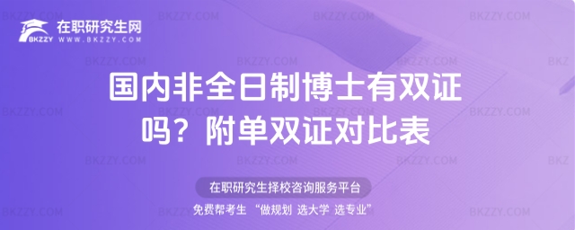 國內(nèi)非全日制博士有雙證嗎